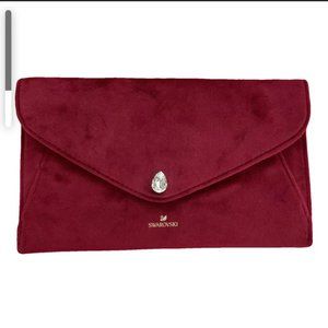 Swarovski Velvet Clutch Bag | Burgundy